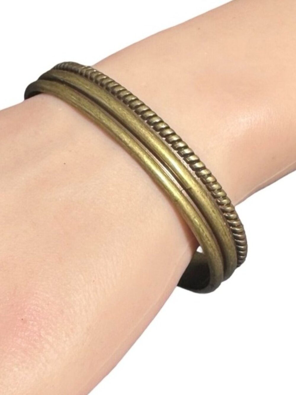 Minimalist Style Cuff Bracelet Brass Color Simple Stripe Womens Casual Jewelry